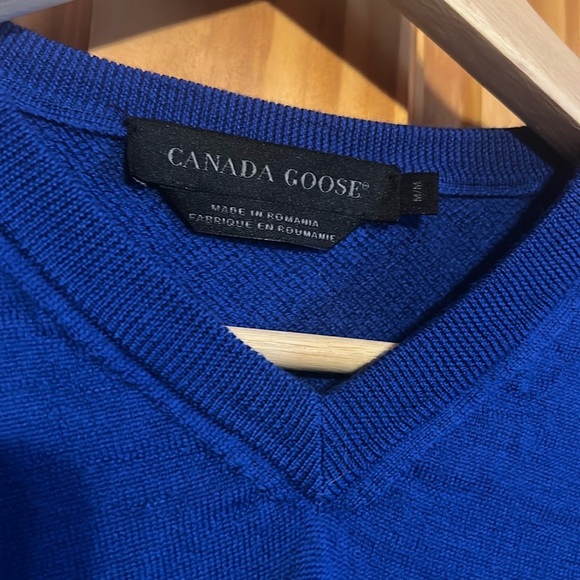 Canada Goose V-Neck Sweater in Vibrant Blue - Picture 2 of 10
